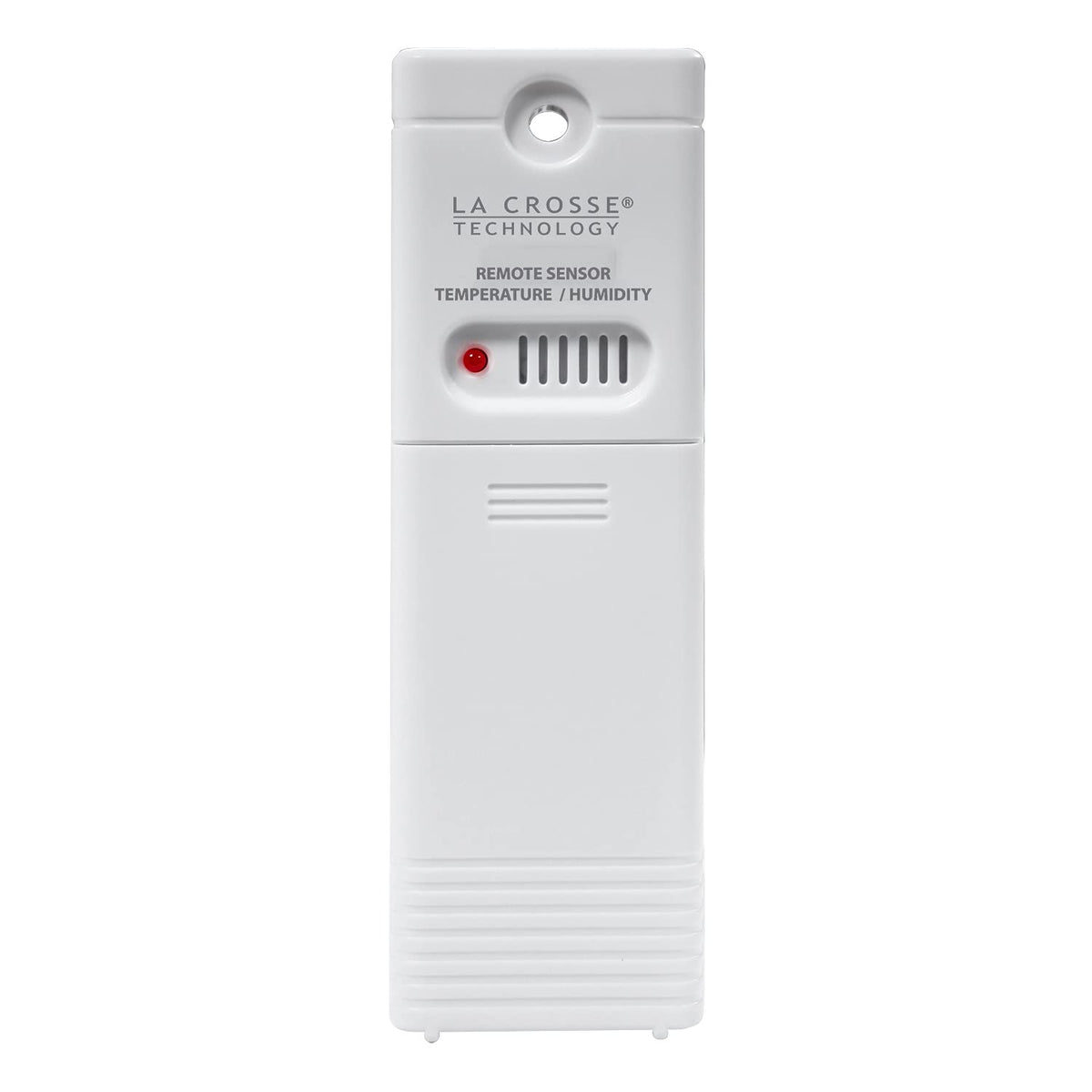 La Crosse TX141TH-BV4 front view showing weather-resistant case and LEDs