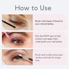 La Maesii application demonstration on eye illustrating quick, secure lash placement
