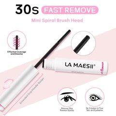 La Maesii spiral-brush remover detail reaching adhesive for easier removal