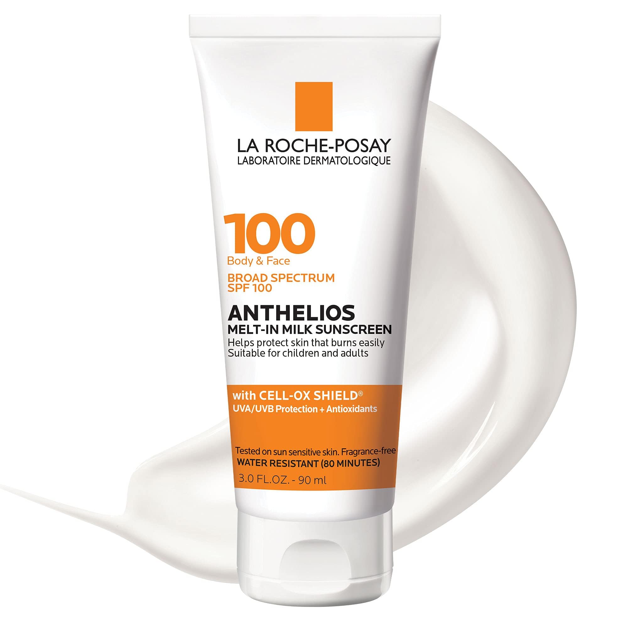 La Roche-Posay front packaging showing SPF 100 travel tube and benefits