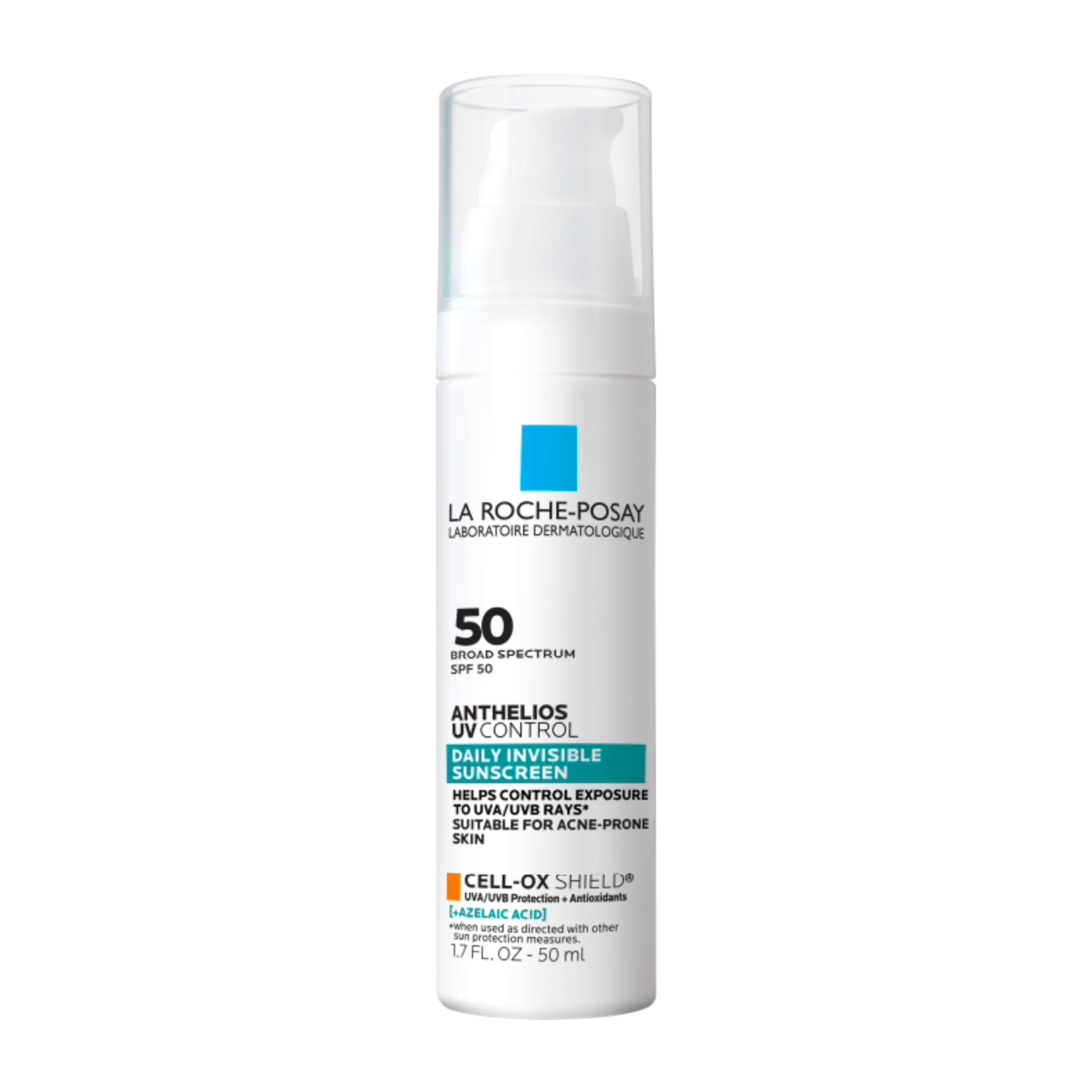 La Roche-Posay Anthelios front packaging showing SPF 50 and benefits