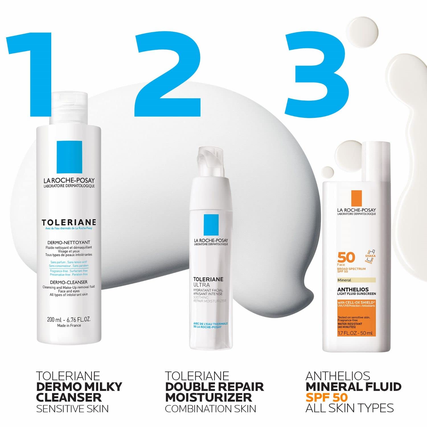 La Roche-Posay sand brushing off skin demo showing easy removal after beach play