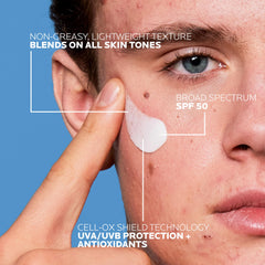 La Roche-Posay Anthelios texture close-up showing lightweight, non-greasy feel