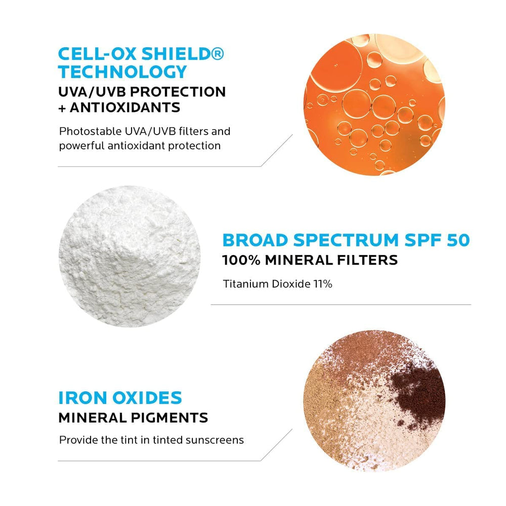 La Roche-Posay ingredient label highlighting mineral titanium dioxide protection
