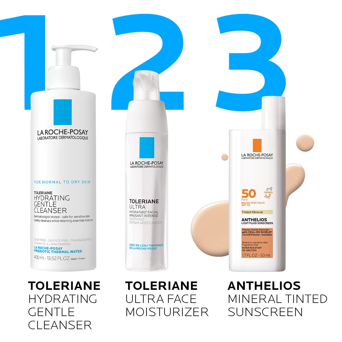 La Roche-Posay applied outdoors on model demonstrating daily sun protection use