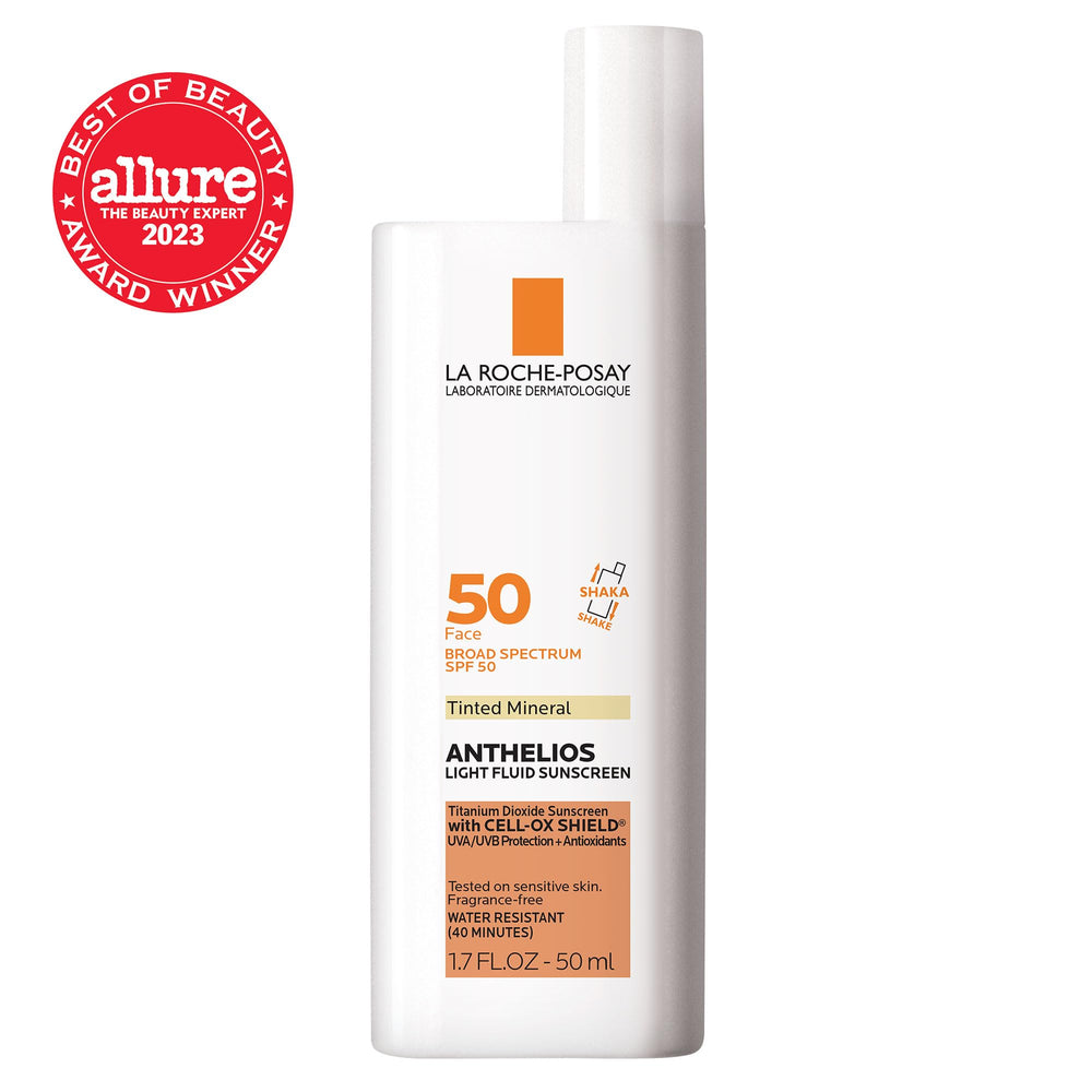 La Roche-Posay close-up of creamy tinted texture demonstrating lightweight absorption