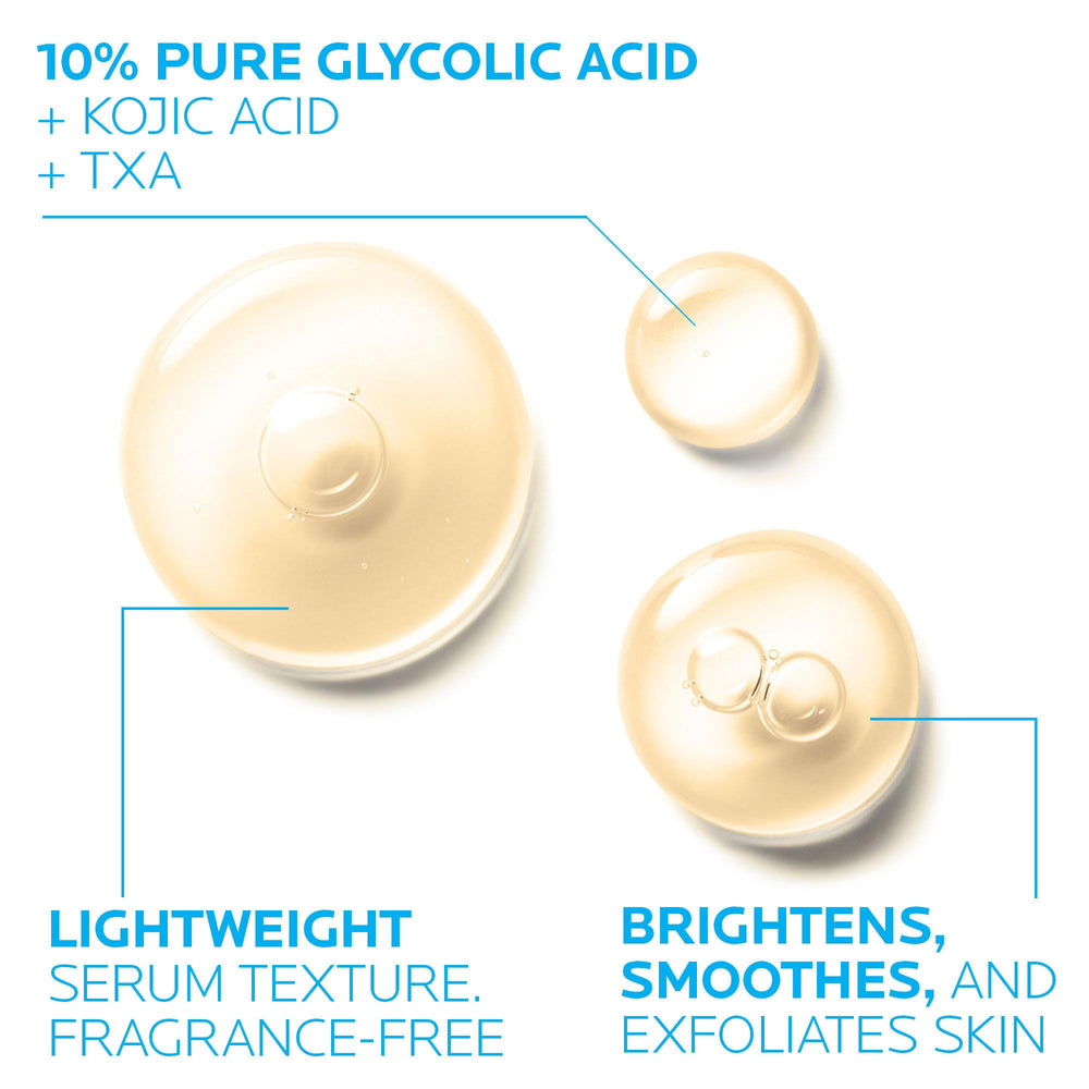 La Roche-Posay bottle label close-up highlighting active ingredients and clarity benefit