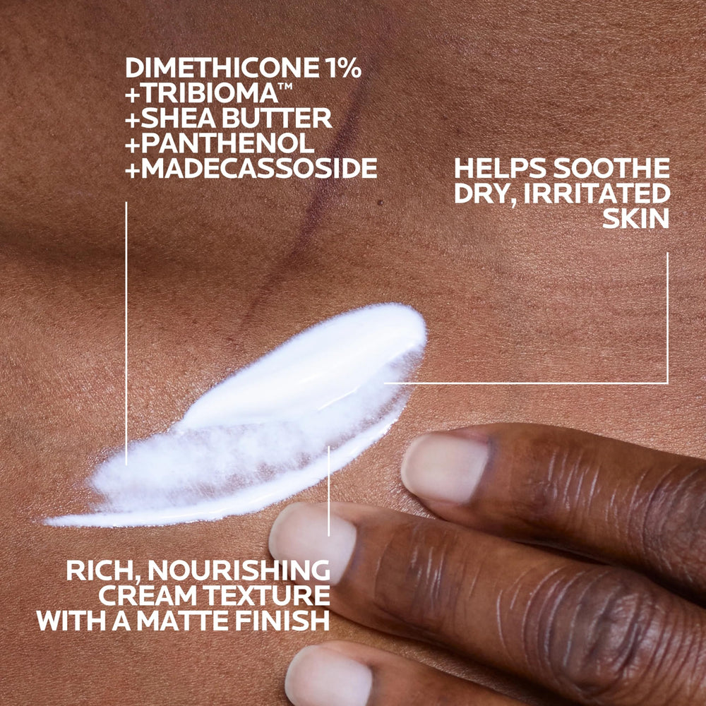 La Roche-Posay applied to hand demonstrating quick soothing and barrier protection