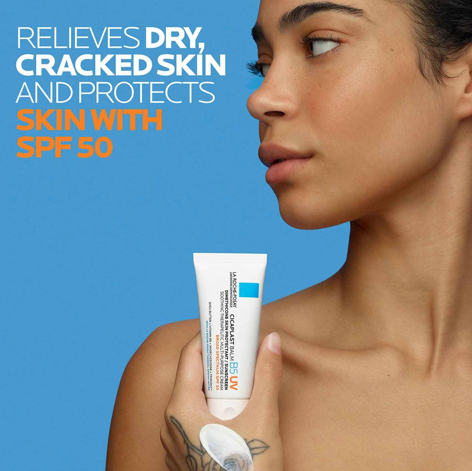 La Roche-Posay cream texture close-up illustrating rich moisturizing feel