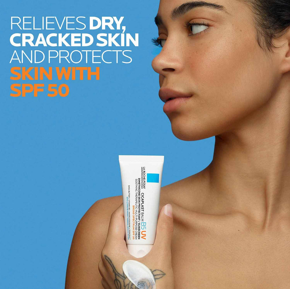La Roche-Posay cream texture close-up illustrating rich moisturizing feel