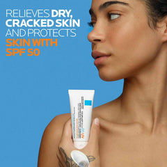 La Roche-Posay cream texture close-up illustrating rich moisturizing feel