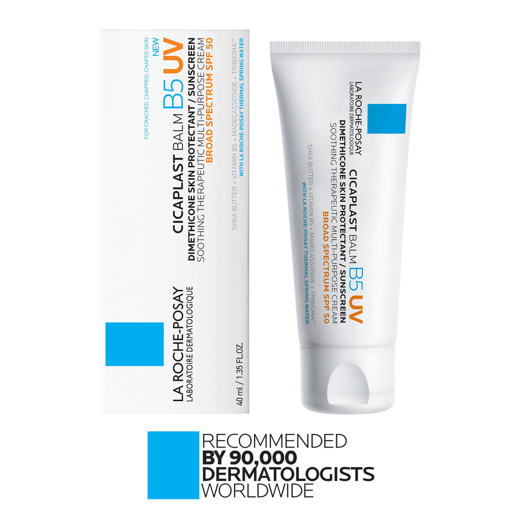 La Roche-Posay tube inside travel bag showing on-the-go skin protection