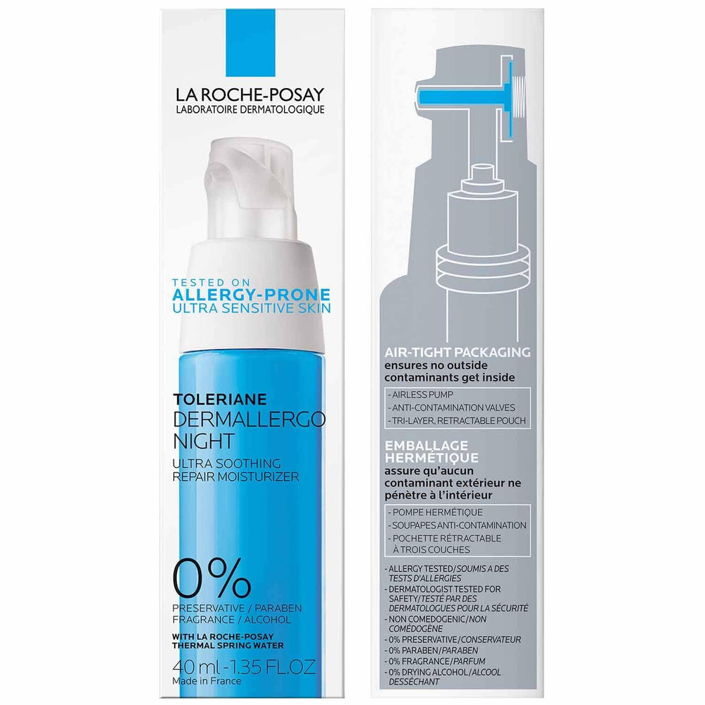La Roche-Posay airtight pump detail illustrating contamination protection benefit