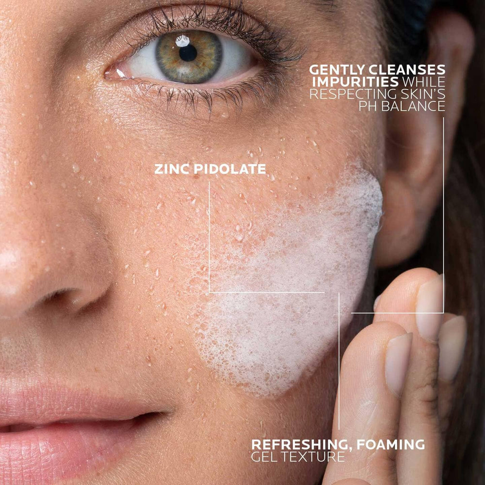 La Roche-Posay clear gel texture close-up for gentle cleansing