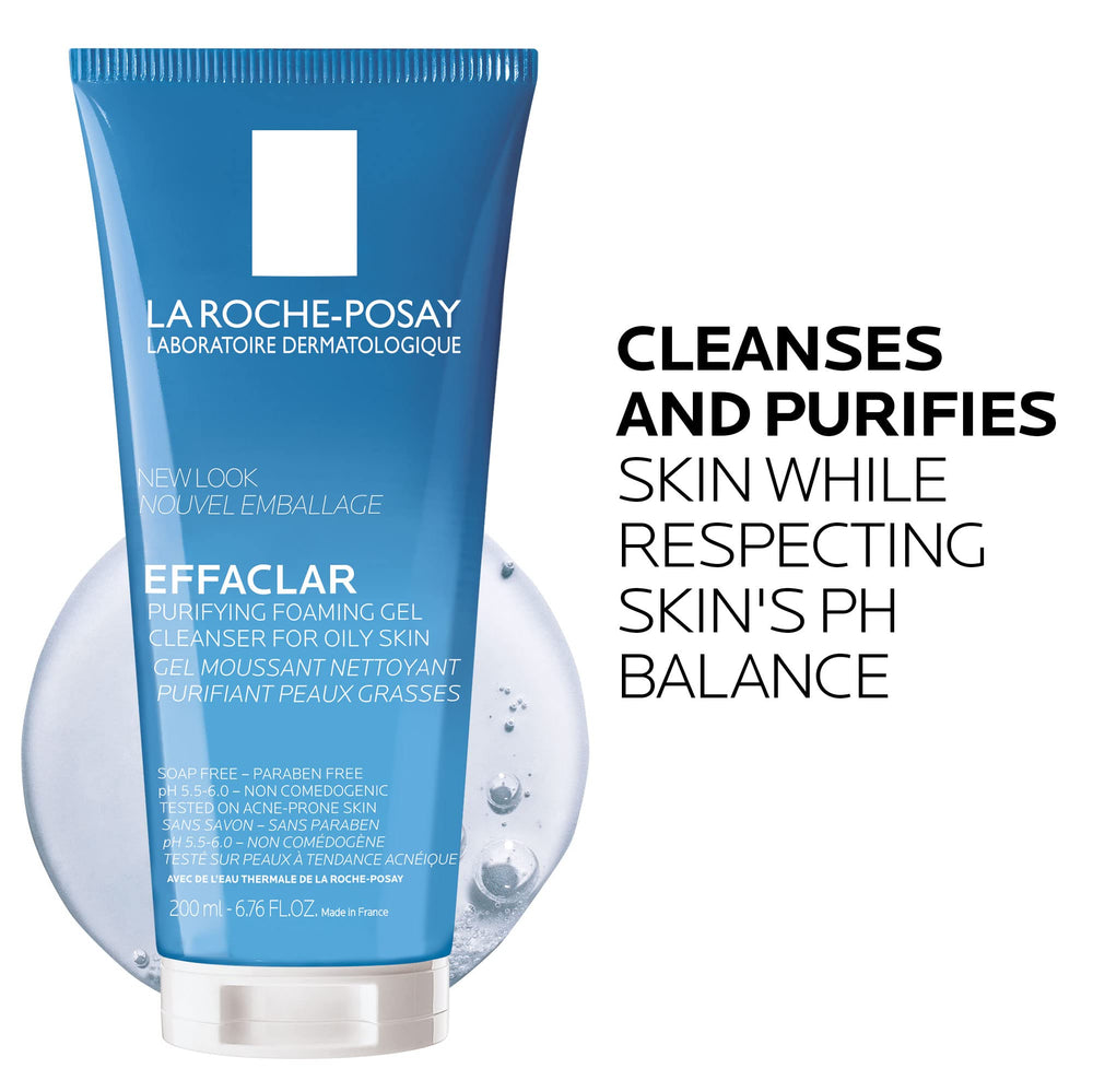 La Roche-Posay clear gel texture demonstrating lightweight, non-greasy formula benefit