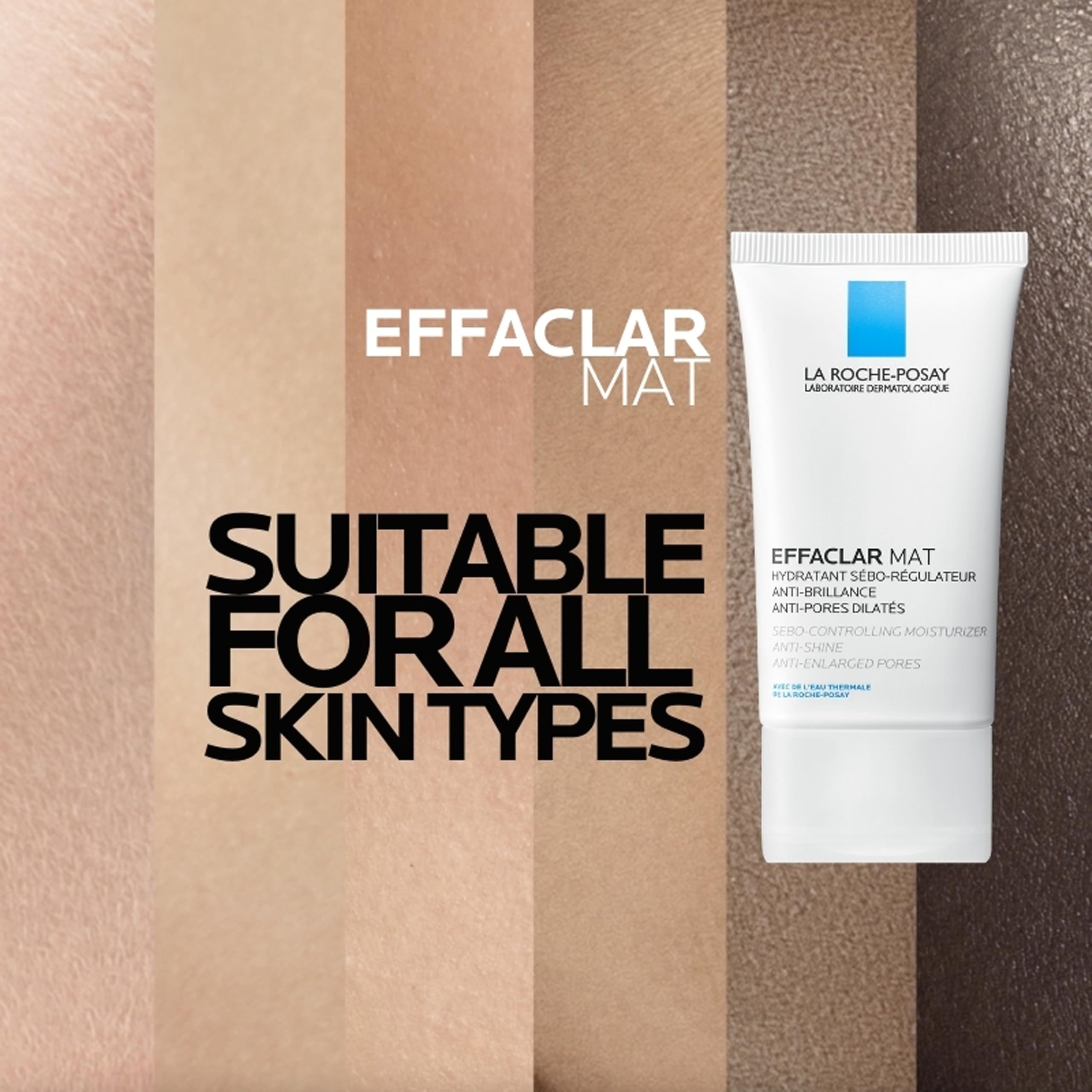 La Roche-Posay Effaclar Mat before and after skin showing reduced shine benefit
