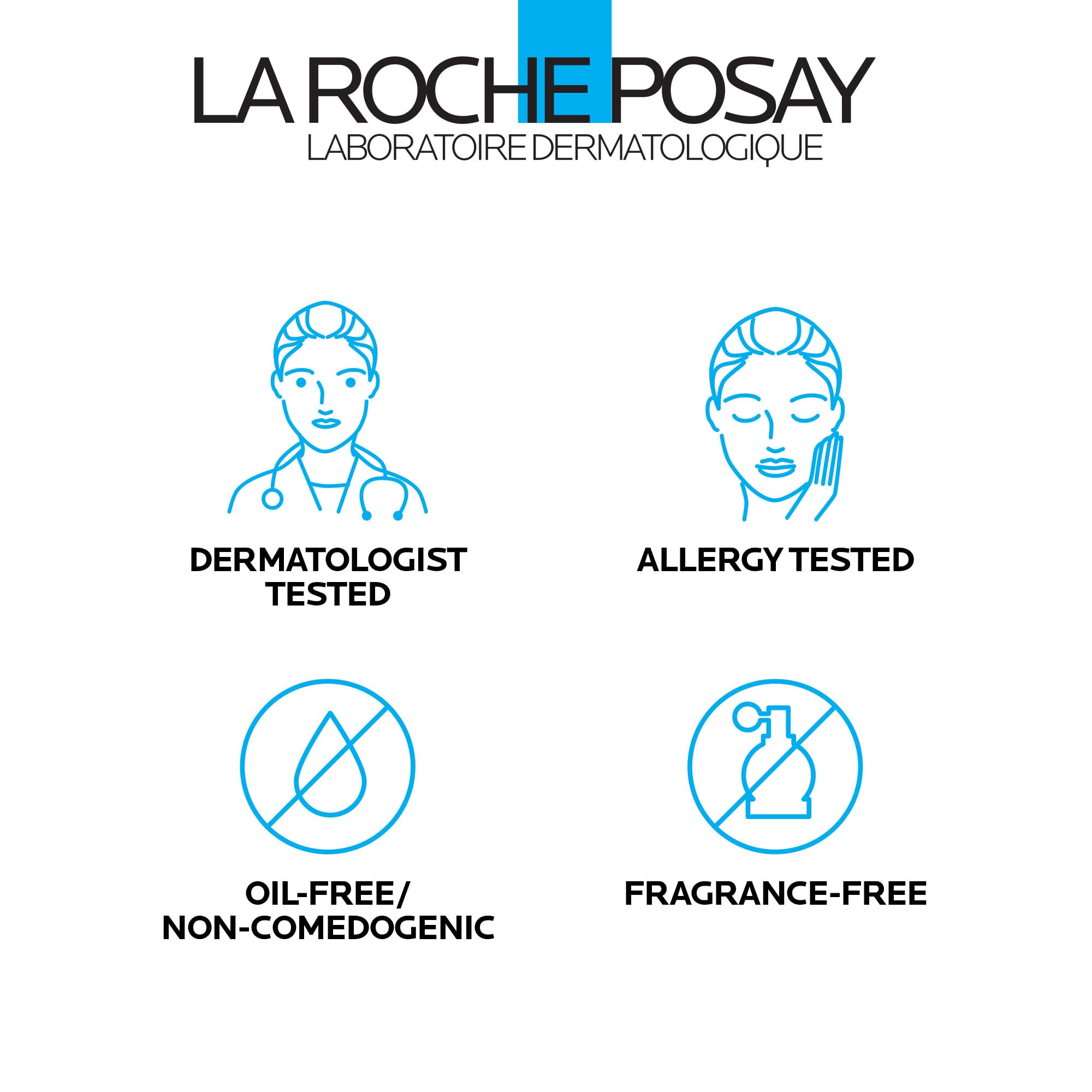 La Roche-Posay bottle beside a common object to show 6.76oz size and travel readiness