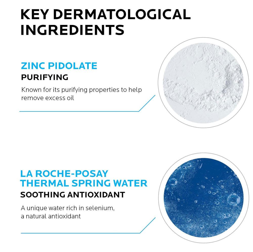 La Roche-Posay pump dispenser detail for controlled, mess-free cleansing