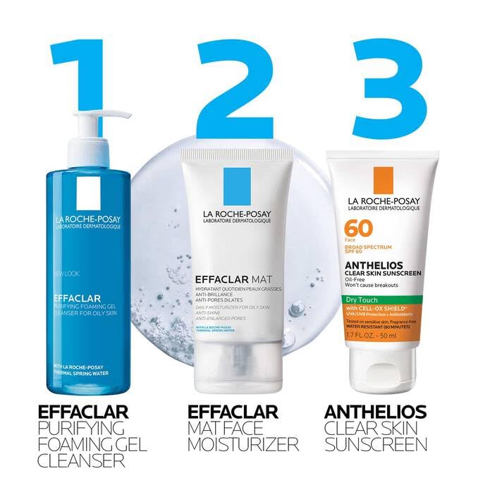 La Roche-Posay bottle in hand showing 13.52 fl oz scale
