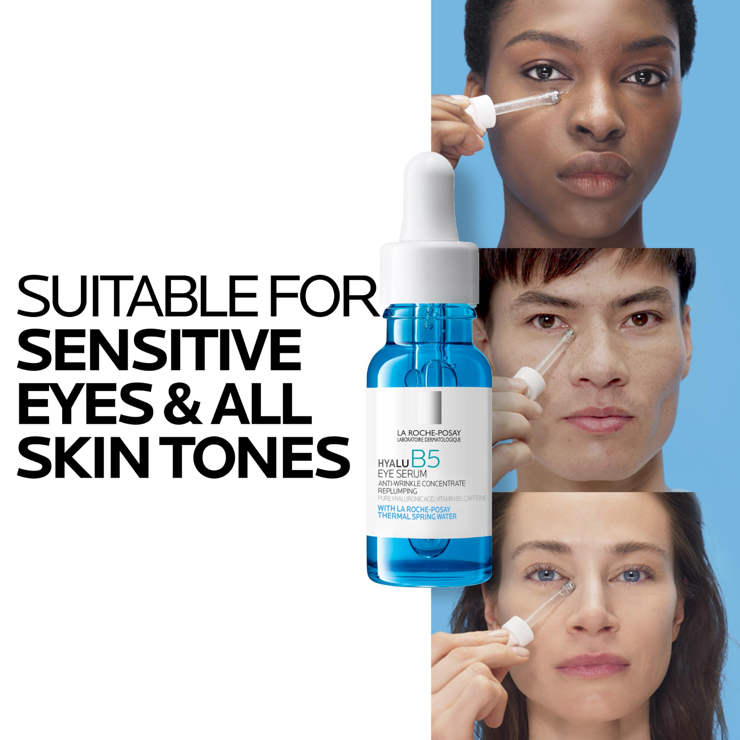 La Roche-Posay before and after 2 weeks showing visibly more awake eye appearance