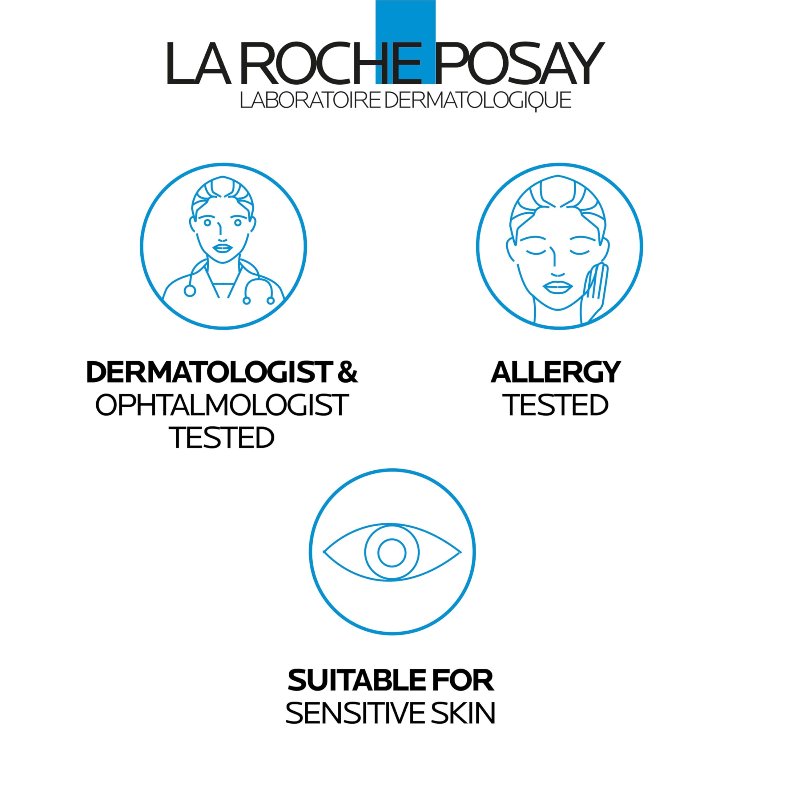 La Roche-Posay ingredient display highlighting caffeine and niacinamide for refreshment