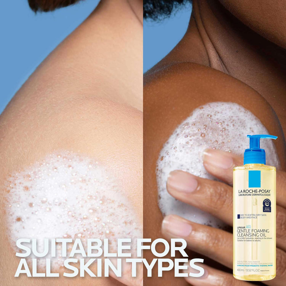 La Roche-Posay used on a baby’s scalp showing gentle, safe cleansing