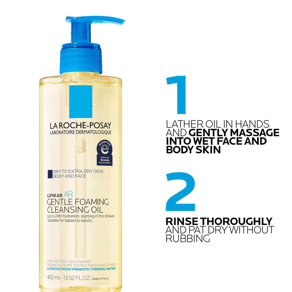 La Roche-Posay on bathroom shelf conveying everyday family skincare use