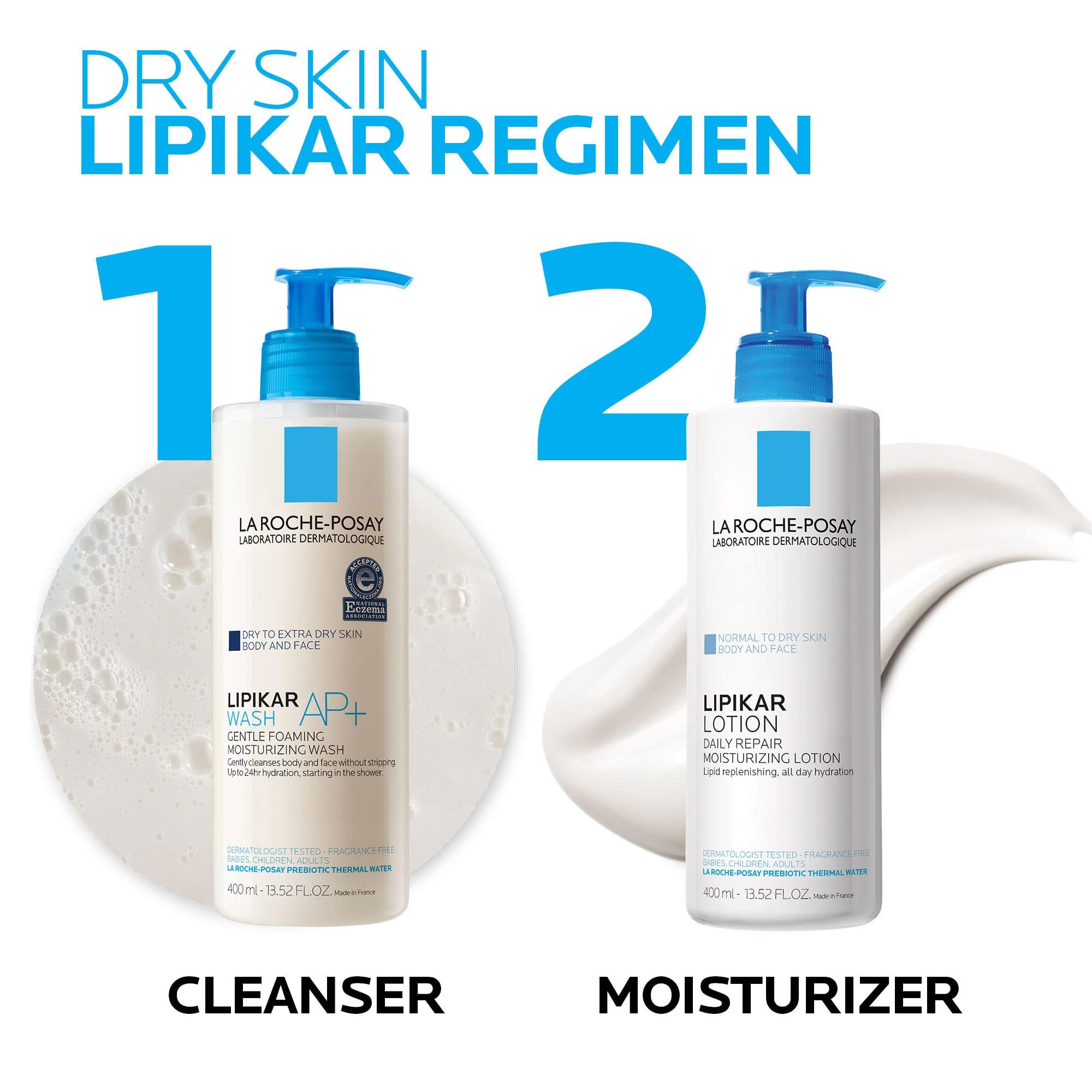 La Roche-Posay on a bathroom shelf illustrating daily skincare routine benefit