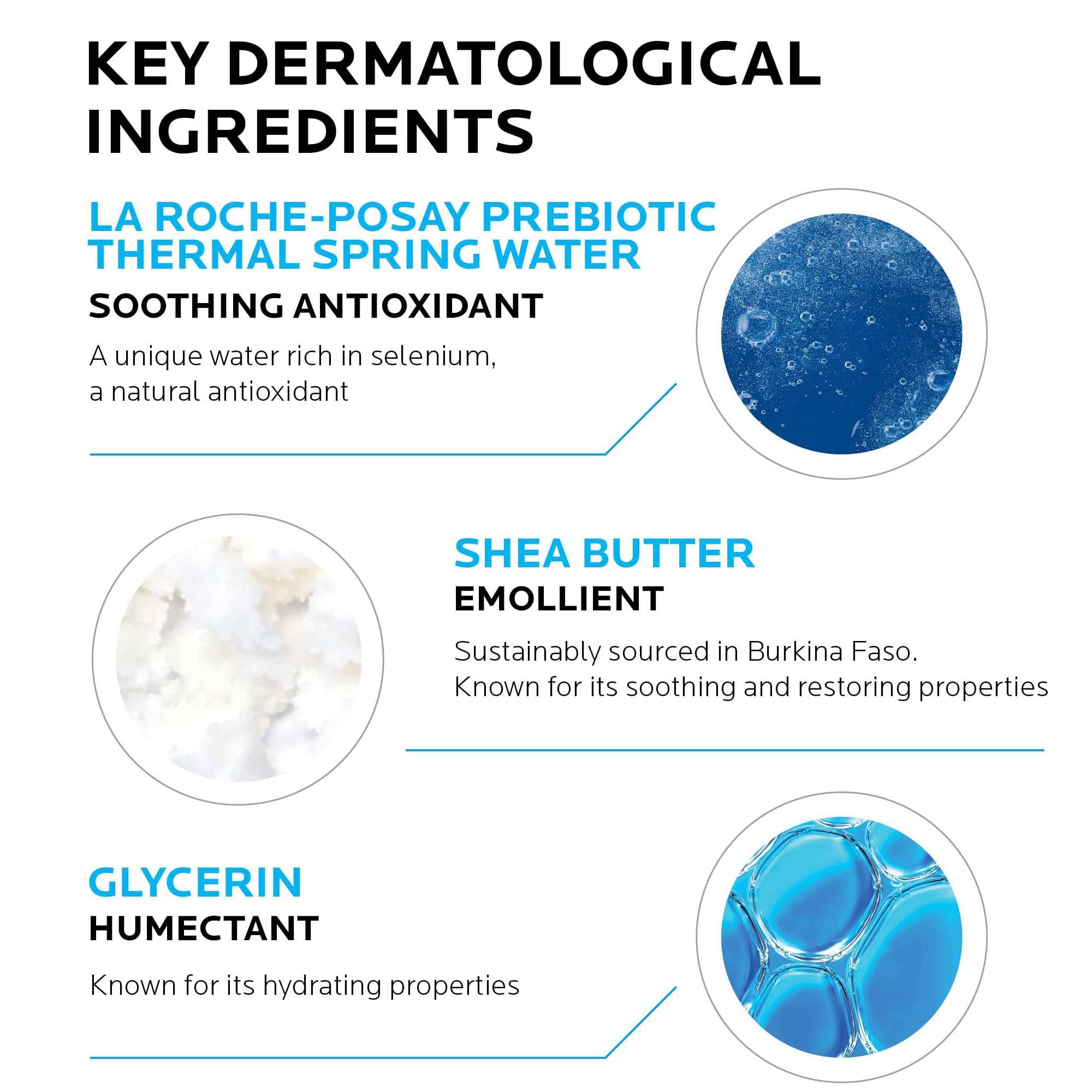 La Roche-Posay lotion texture close-up showing smooth, non-greasy finish