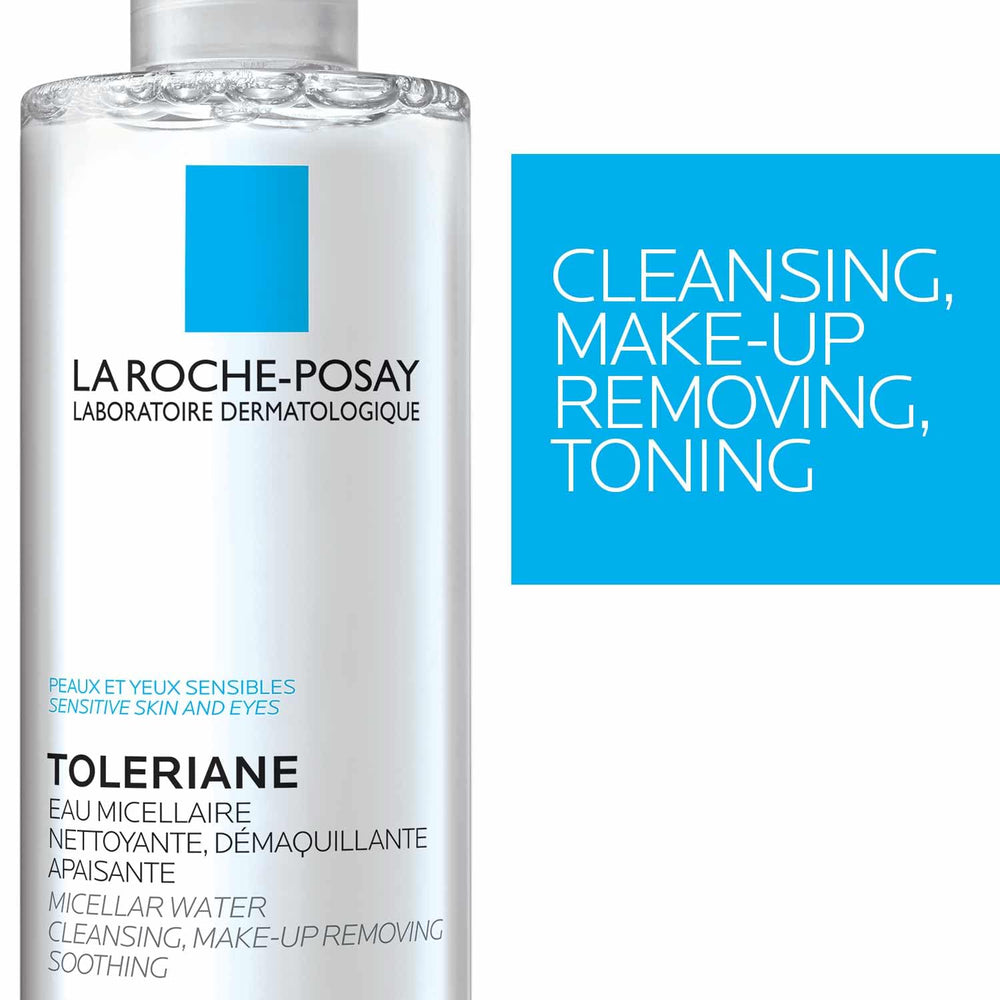 La Roche-Posay cotton pad wiping makeup away showing effective removal