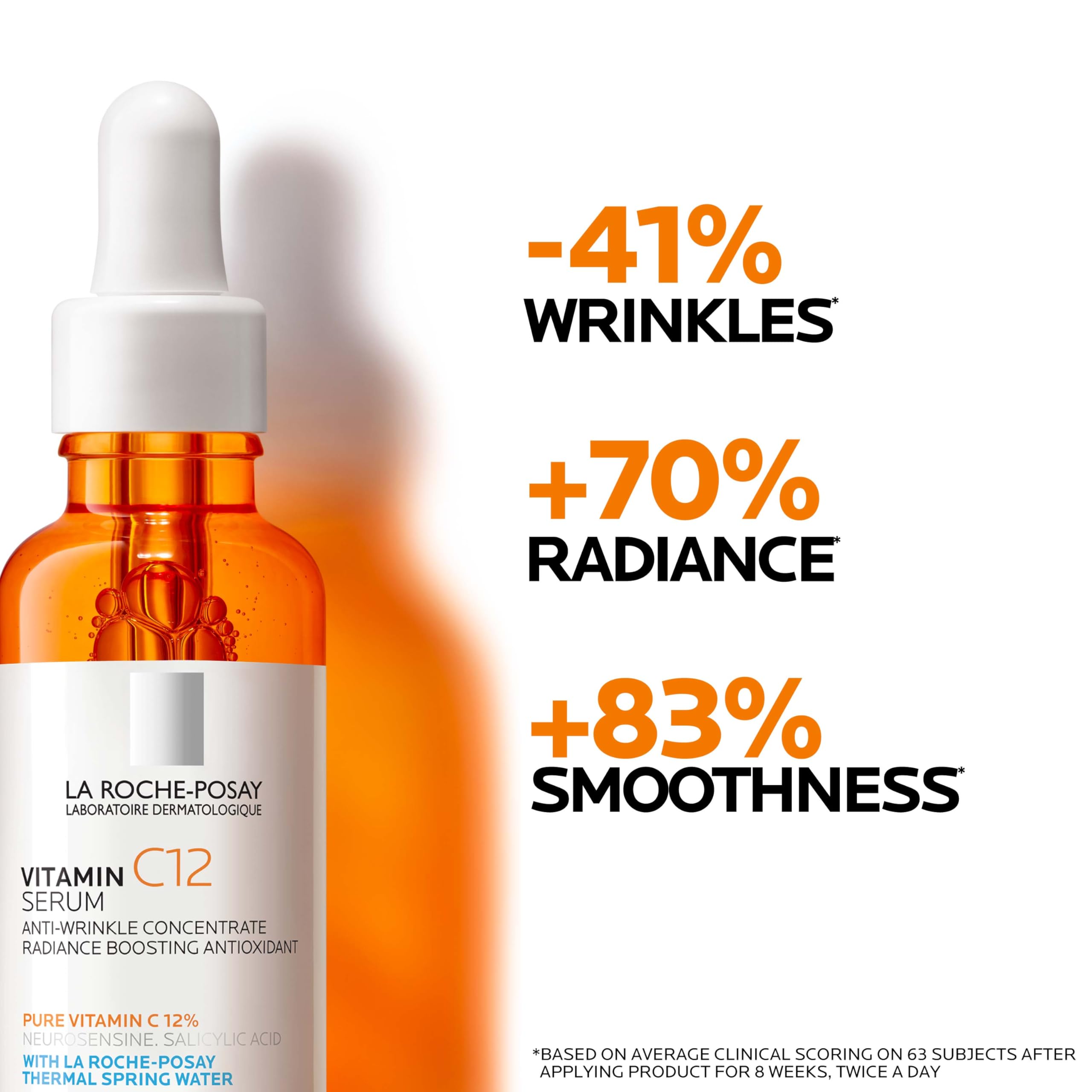 La Roche-Posay applying serum to face to brighten and refine skin