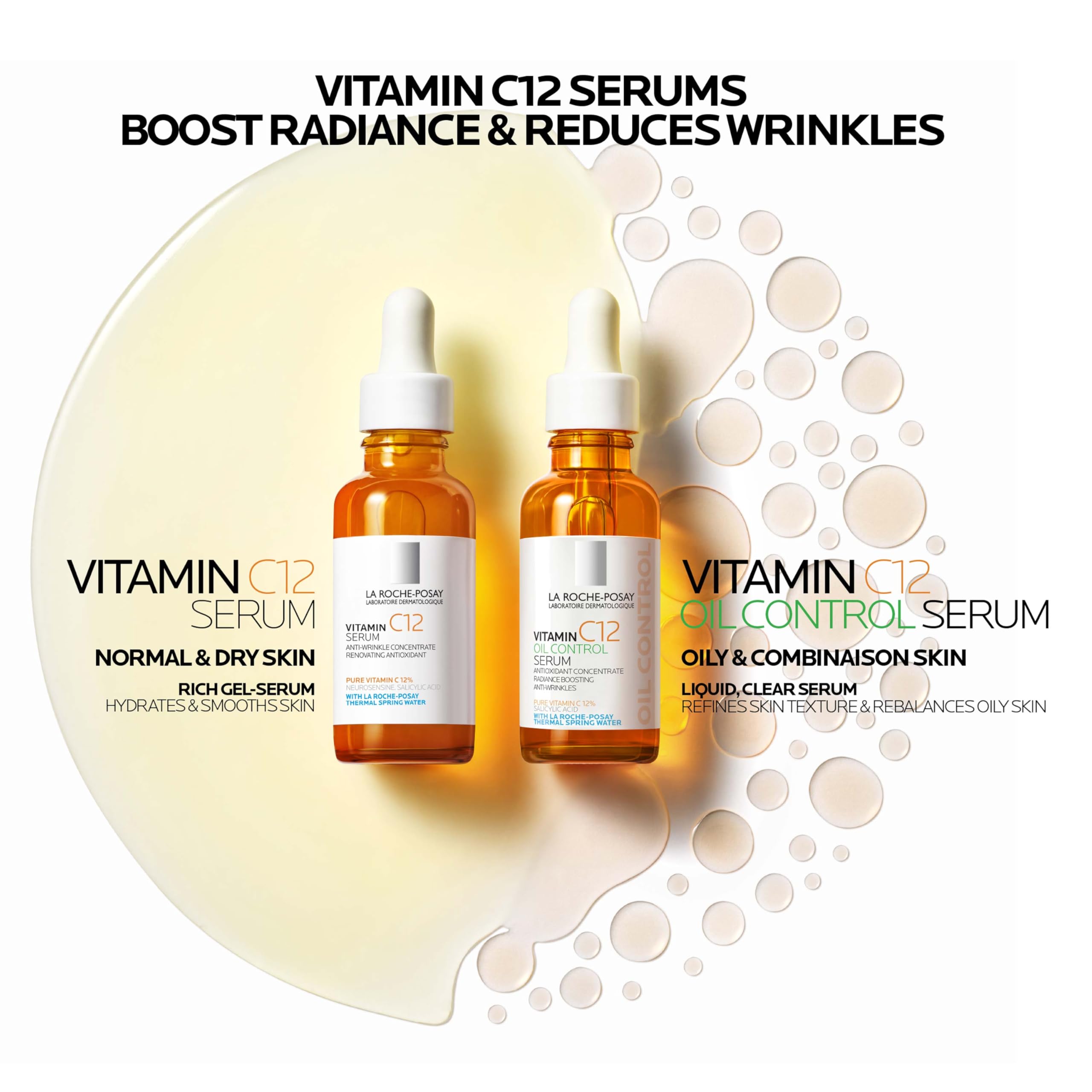 La Roche-Posay serum texture on hand demonstrating lightweight hydration