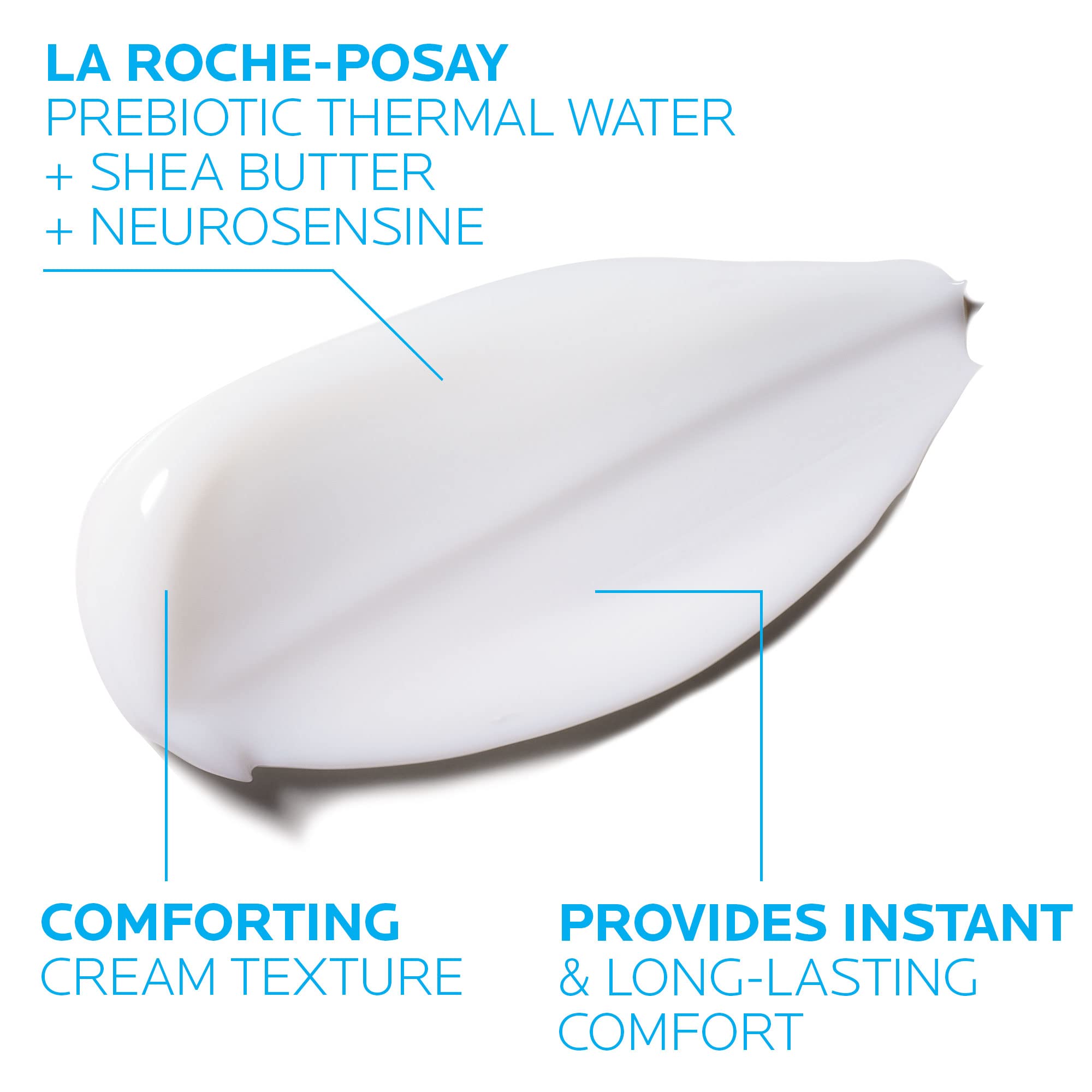 La Roche-Posay cream texture blob showing lightweight absorbent finish