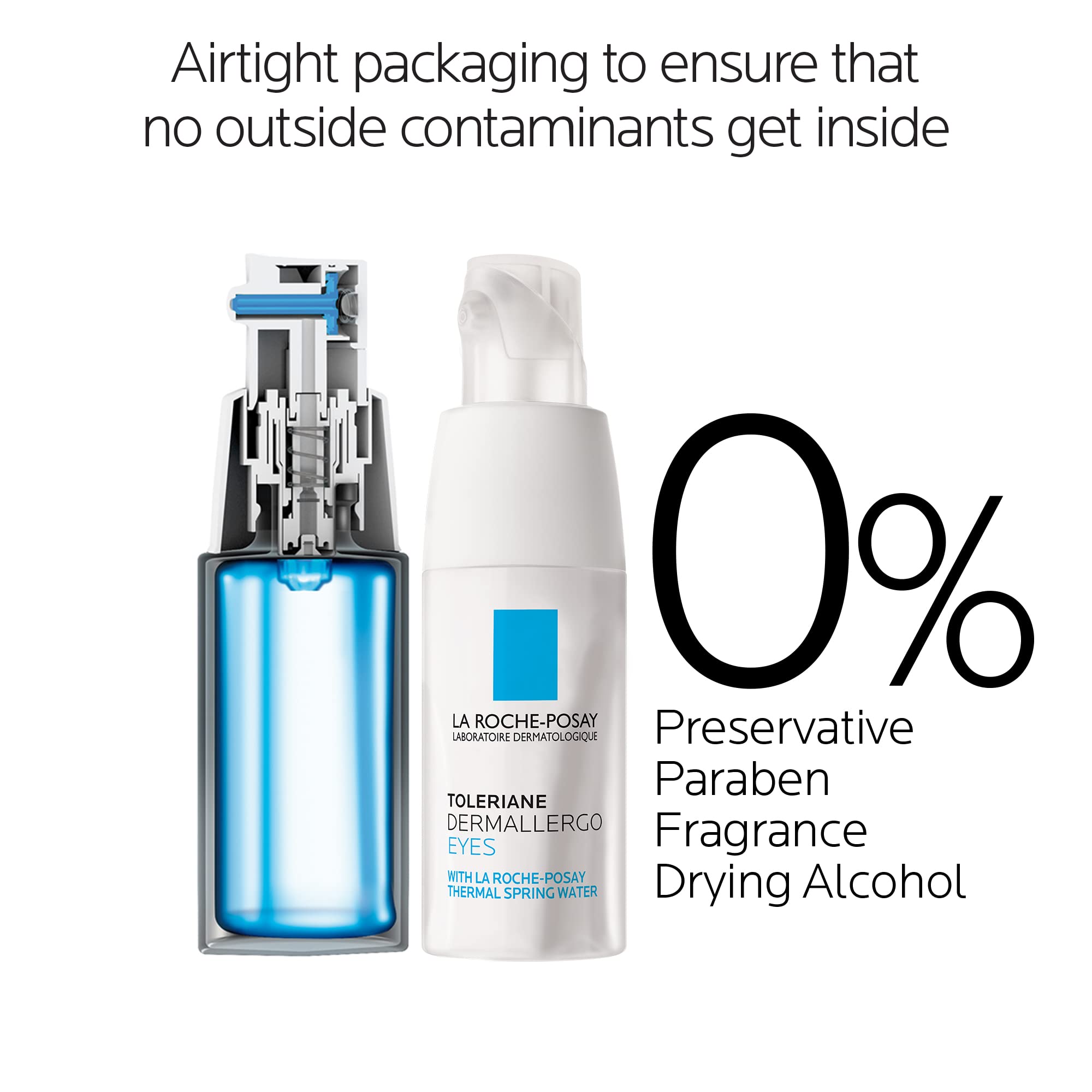 La Roche-Posay demonstration applying small dot under eye, illustrating easy use