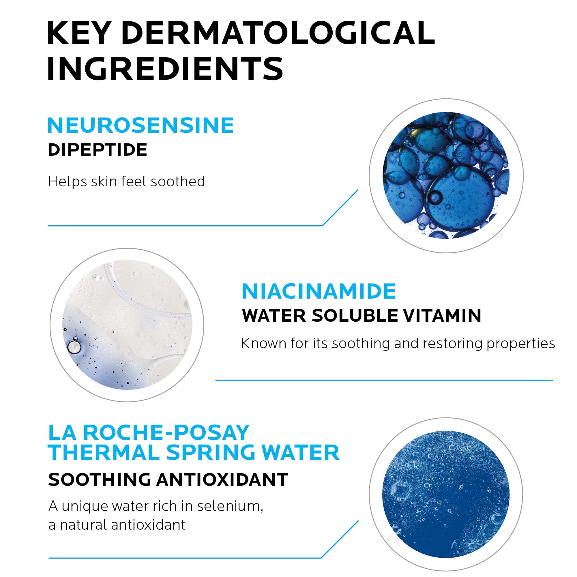 La Roche-Posay ingredient label image emphasizing gentle, minimal formulation