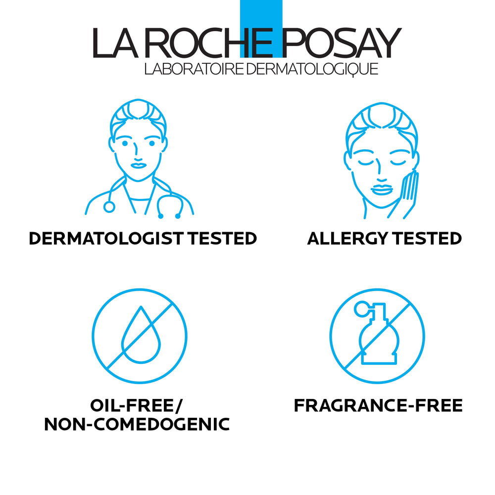 La Roche-Posay cleanser in hand being massaged to showcase gentle cleansing