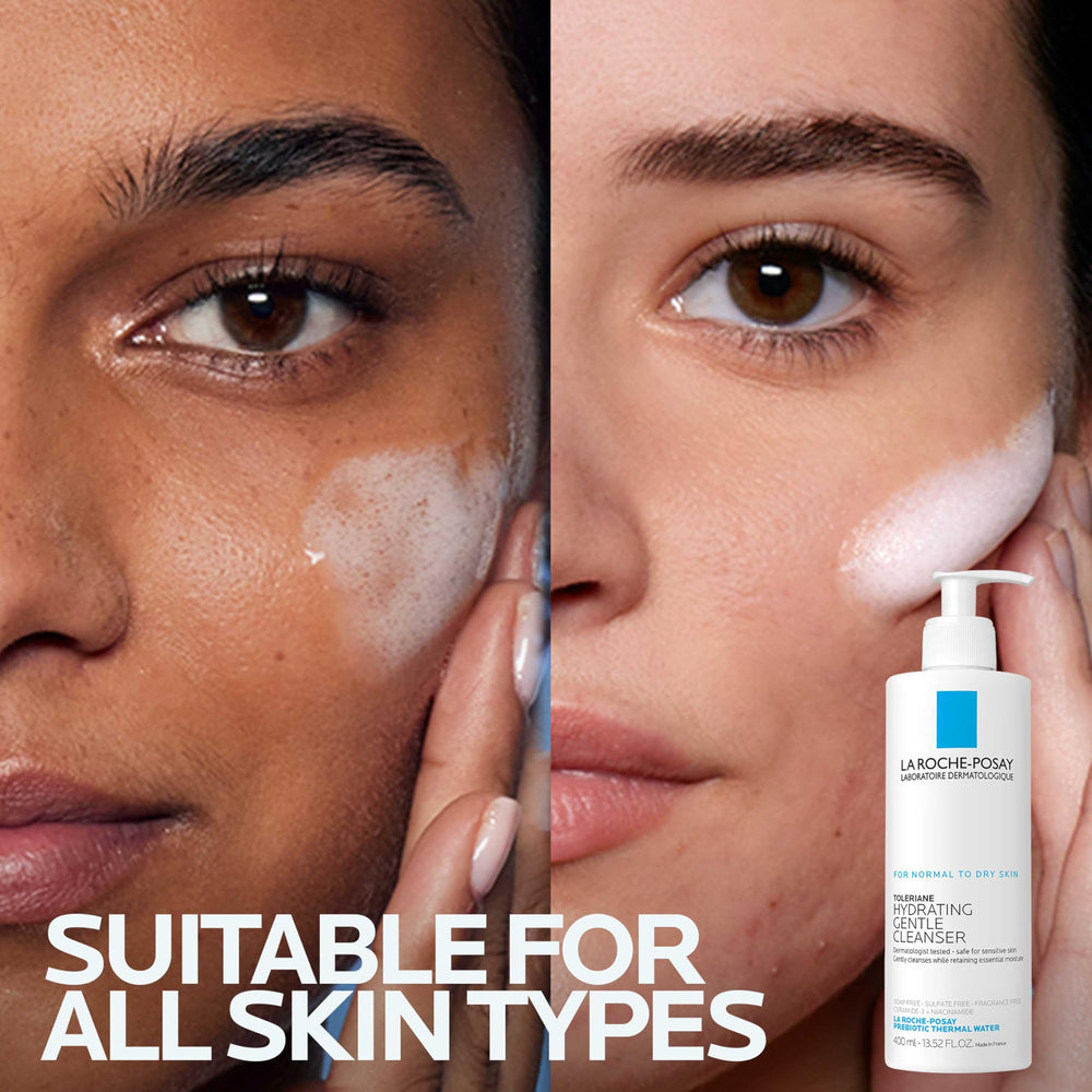 La Roche-Posay label showing ingredients to highlight gentle formulation