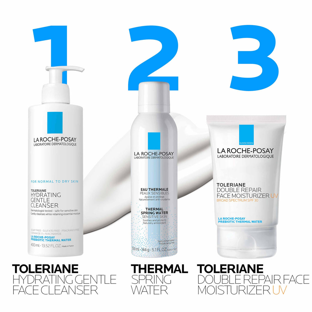 La Roche-Posay ingredient visual highlighting ceramide and niacinamide support