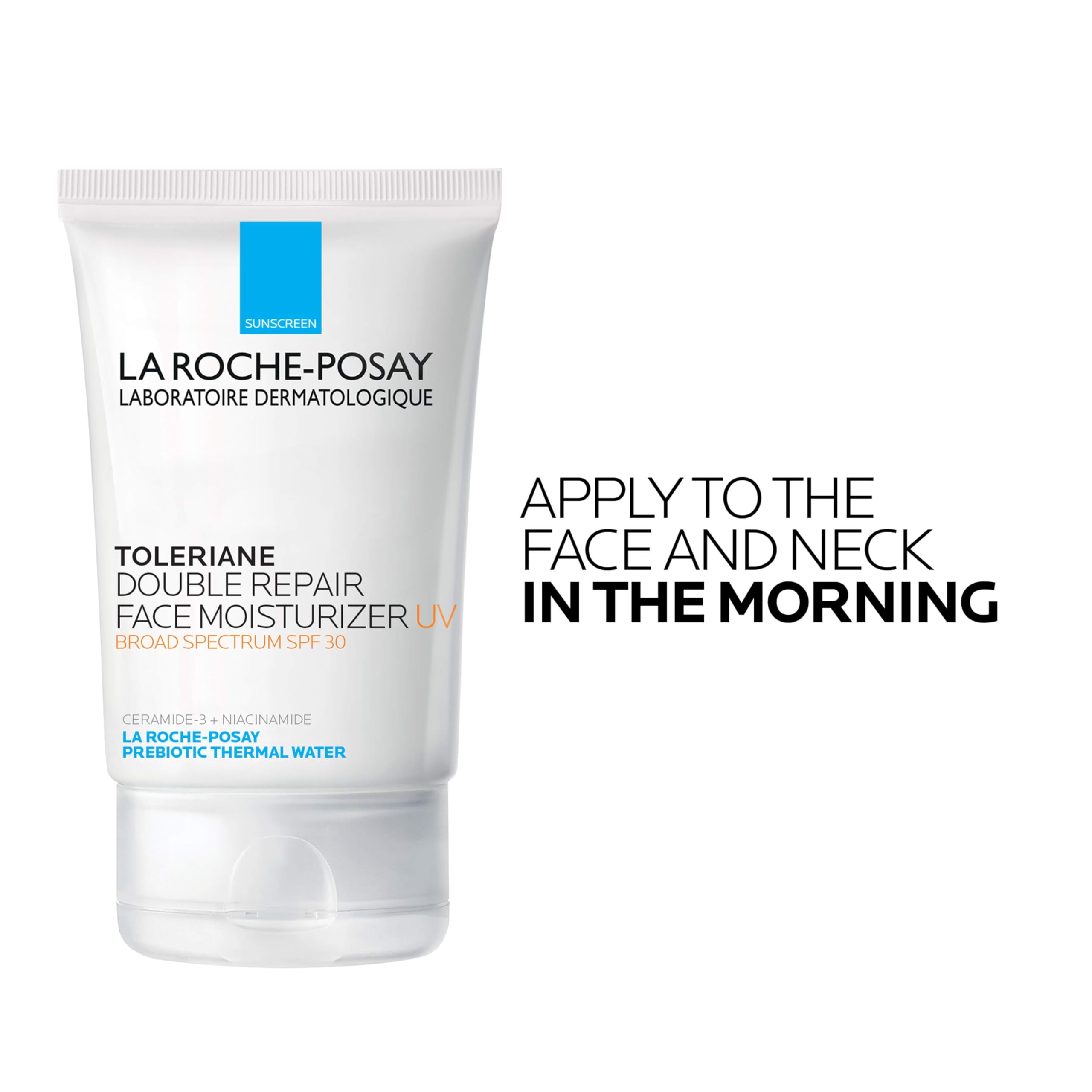 La Roche-Posay in a bathroom morning routine emphasizing daily sun protection