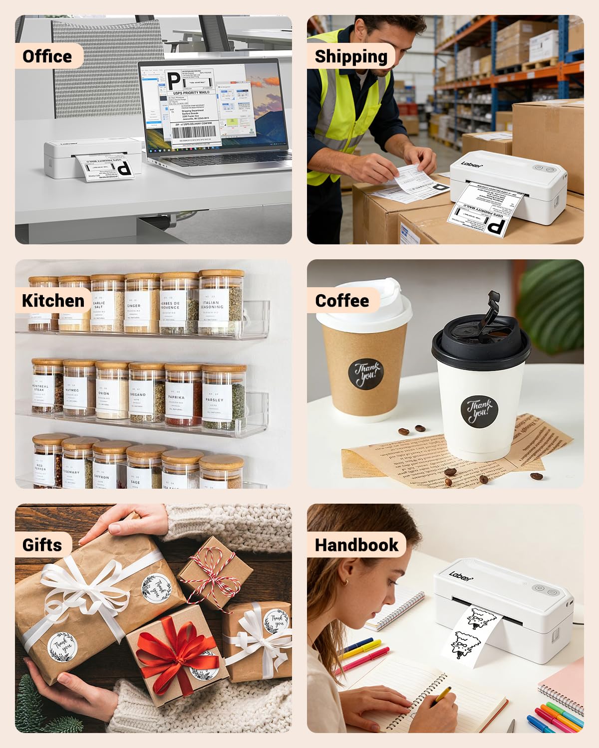 Labeer in packing station lifestyle scene highlighting efficient shipping workflow