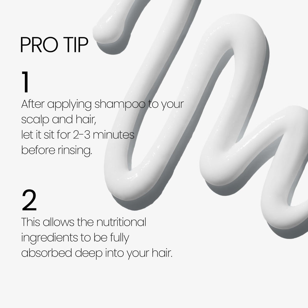 LABO-H pump dispensing shampoo illustrating easy application and measured use
