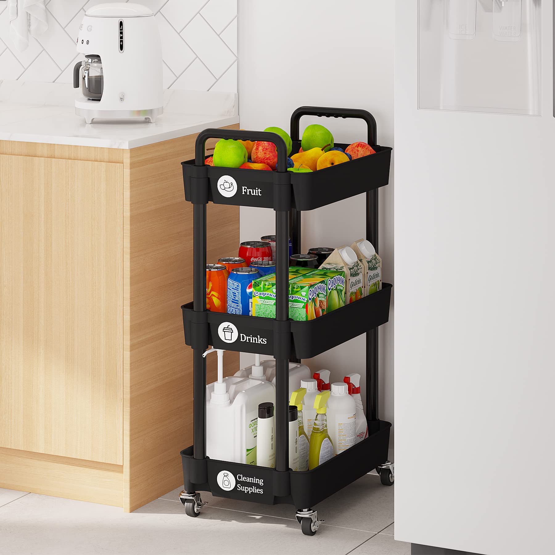 Laiensia handle and side profile demonstrating easy steering and compact footprint