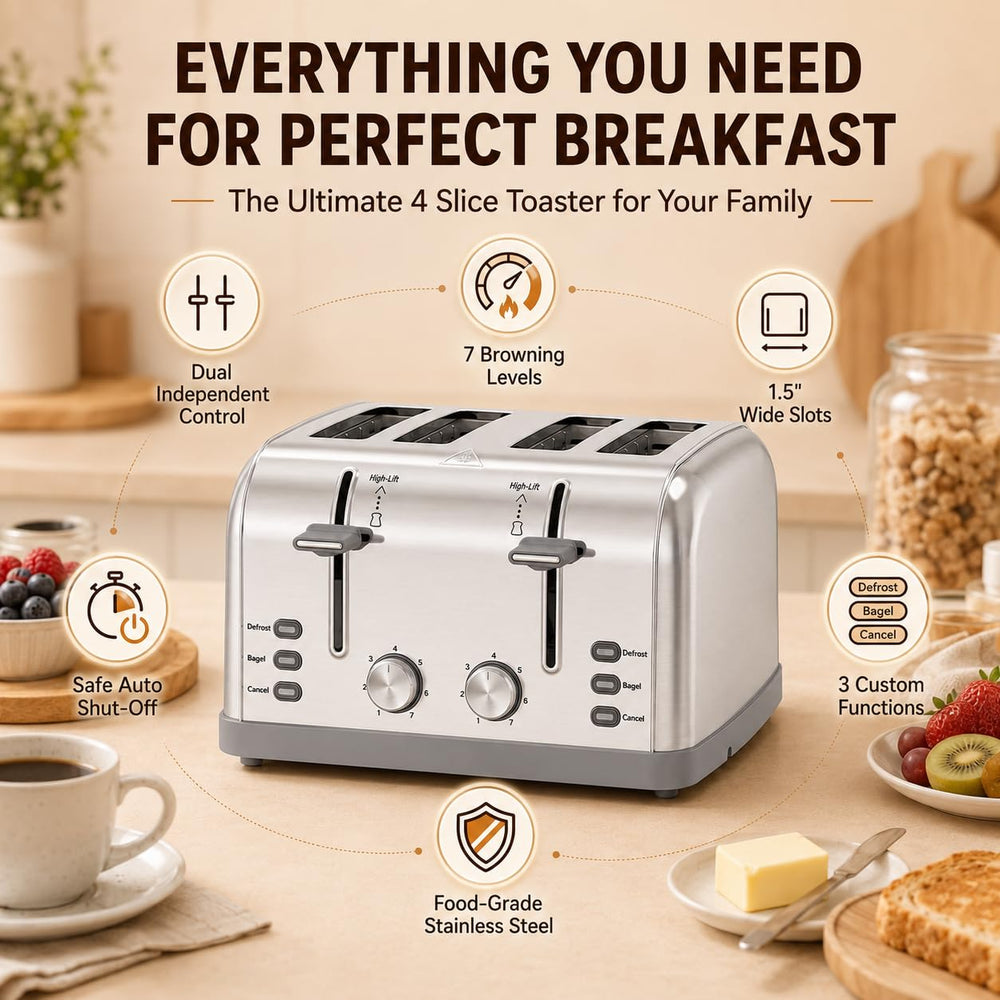 LAINSTEN toaster styled on kitchen counter illustrating retro look and everyday practicality