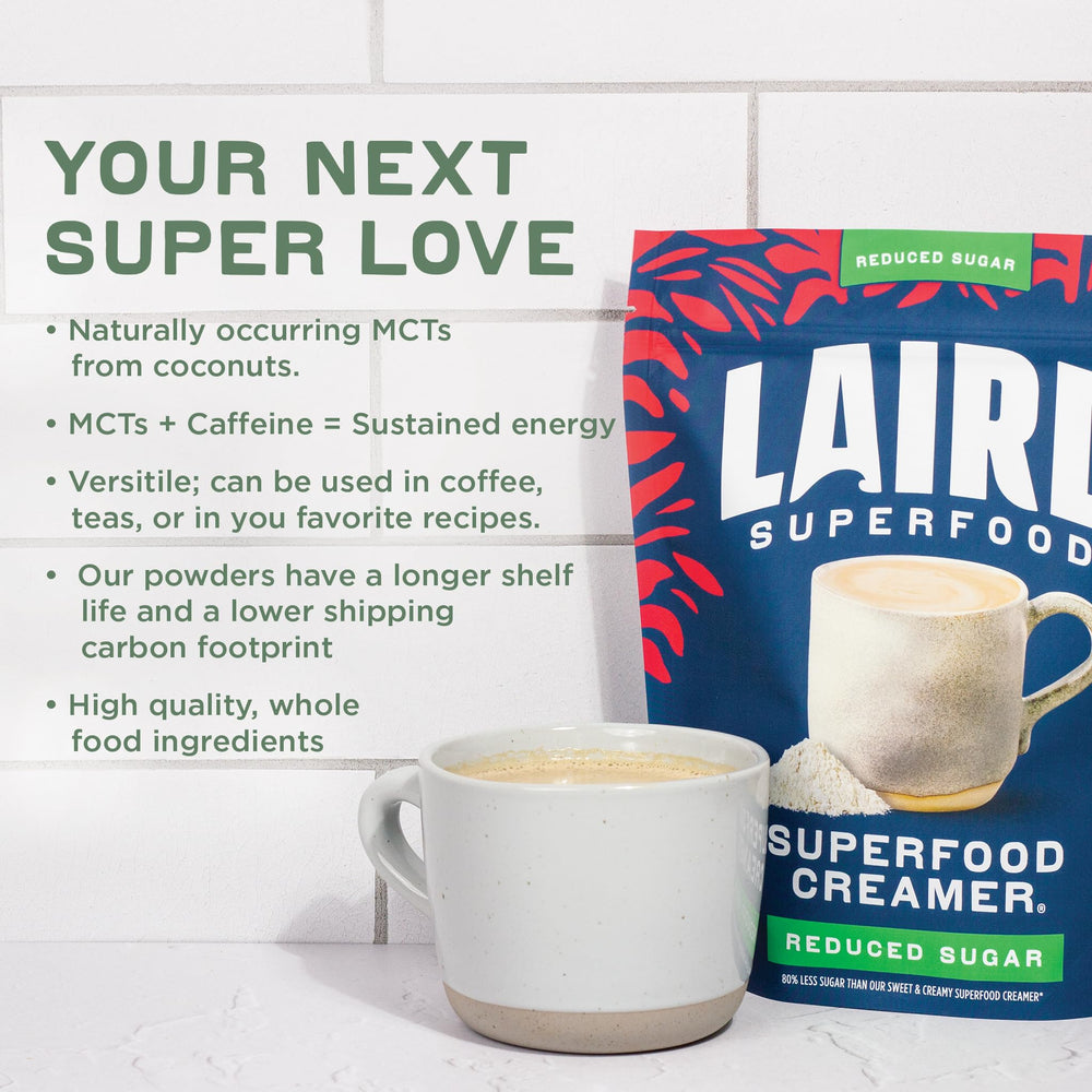 Laird Superfood mixed in coffee showing creamy finish and improved mouthfeel benefit