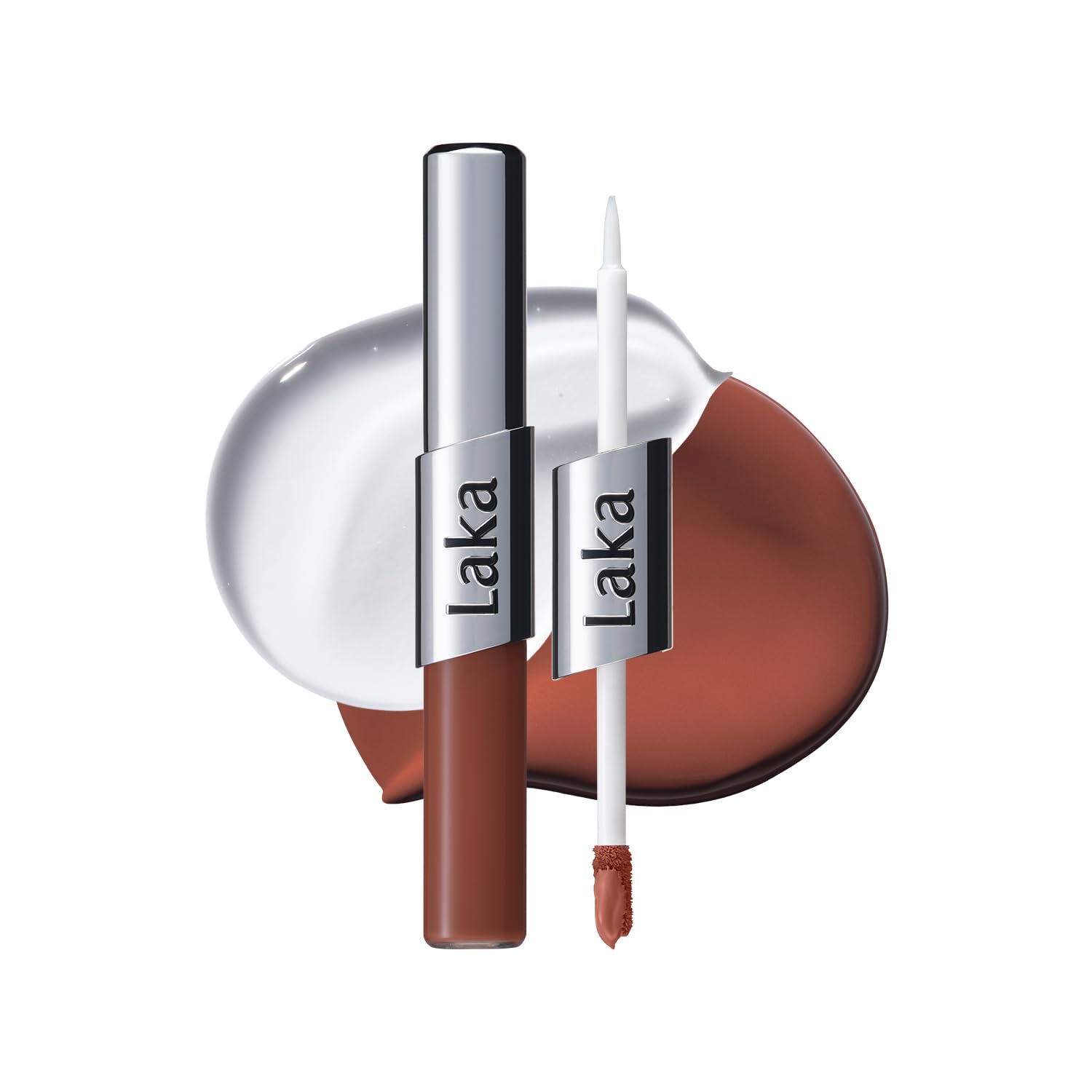 Laka dual-ended pen front view showing both matte and gloss ends for versatility