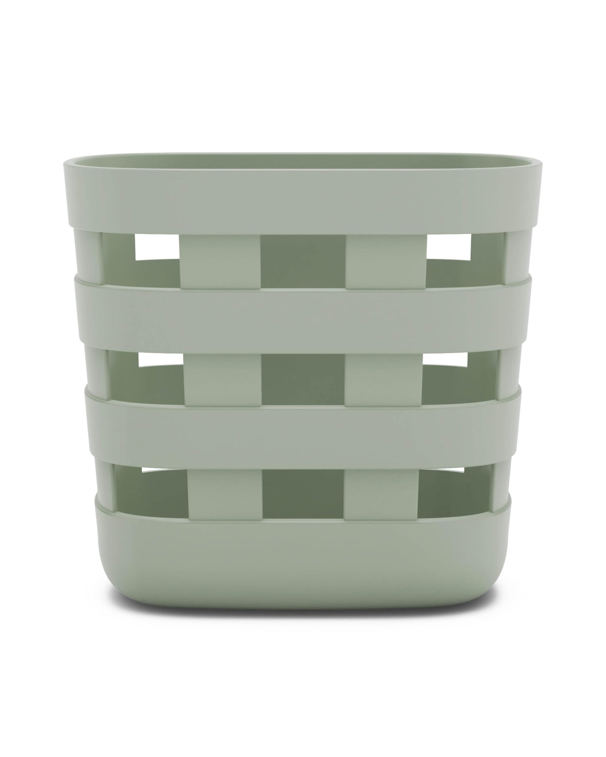 Lalo front view of bath time storage bin shows tidy organization benefit