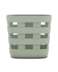 Lalo front view of bath time storage bin shows tidy organization benefit
