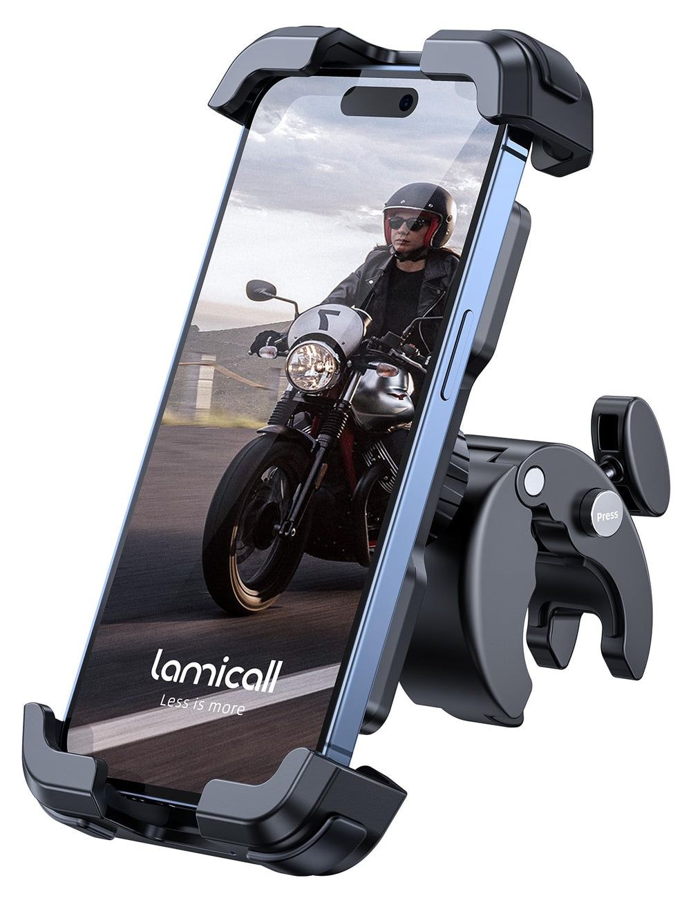 Lamicall front view showing holder and quick-install clip, ensures fast mounting