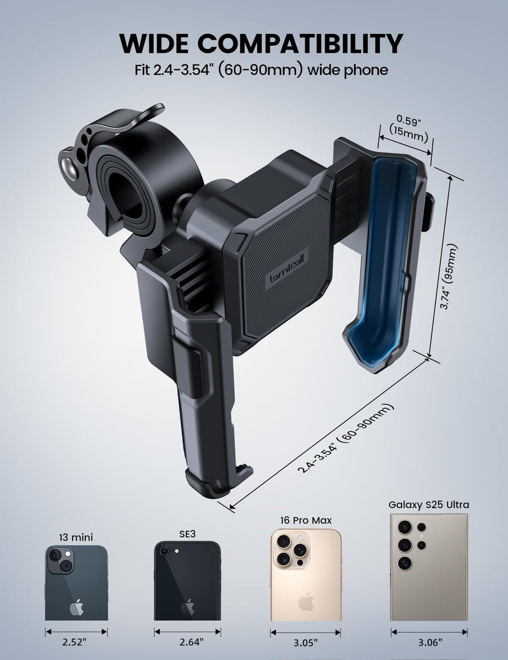 Lamicall being installed with one hand for quick lock and release convenience