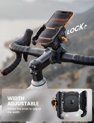 Lamicall phone holder mounted on handlebar showing navigation use while riding